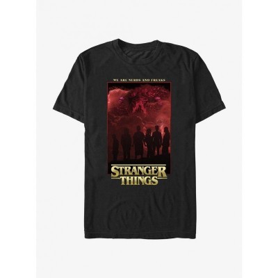 Stranger Things Nerds T-Shirt - Men's Black Lightweight Cotton