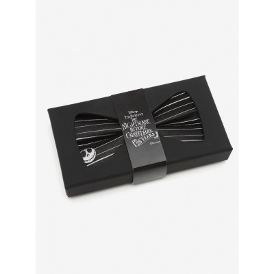 Nightmare Before Christmas 100% Silk Striped Bow Tie for Men