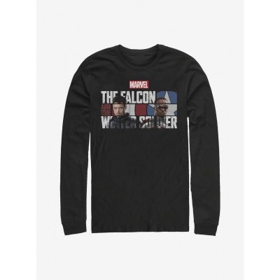Marvel Falcon Winter Soldier Graphic Long Sleeve T-Shirt - Men's Black
