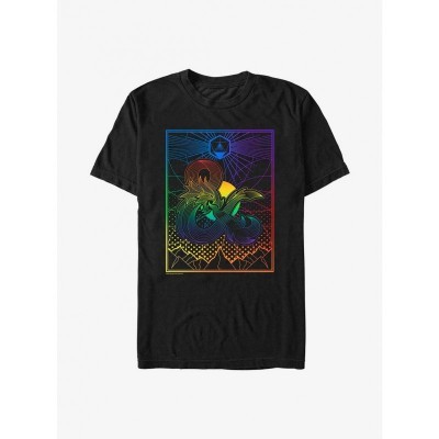 Dungeons & Dragons Pride Gradient Landscape T-Shirt for Men - Black