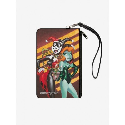 DC Comics Harley Quinn Wallet Clutch with Laughing Mad Cover - Women's Canvas Zipper Design