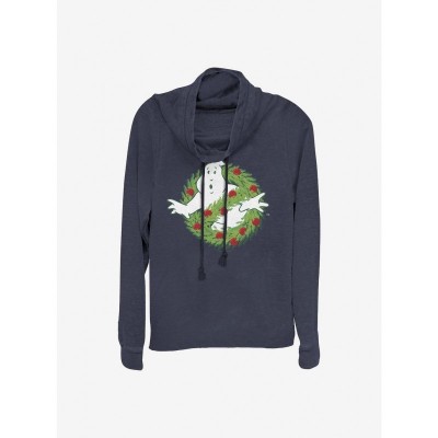Ghostbusters Holiday Logo Lightweight Cowl Neck Top - Blue for Girls