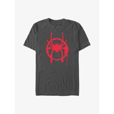 Marvel Navy Miles Morales Spider-Man Symbol T-Shirt for Men