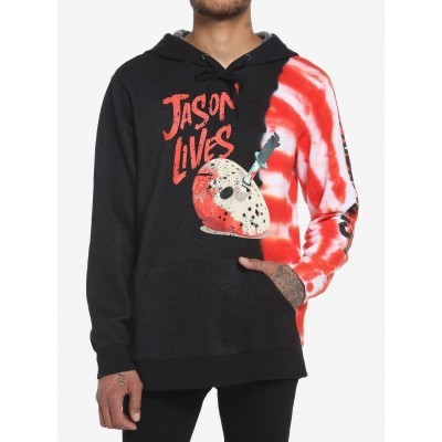 Friday The 13th Jason Lives Tie-Dye Split Hoodie - Unisex