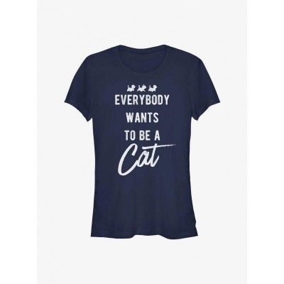 Disney Everbody Wants To Be A Cat Girls Lightweight T-Shirt - Blue