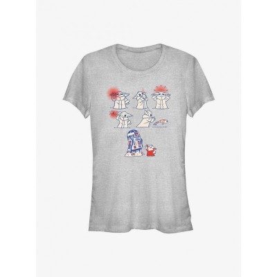 The Mandalorian Grogu Story Lightweight Grey Girls T-Shirt