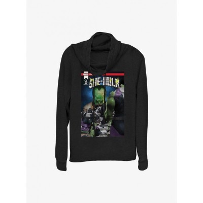 Marvel Legacy She Hulk Cowl Neck Sweatshirt Top - Black for Girls