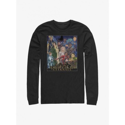 Marvel Eternals Artwork T-Shirt for Men - Black Long Sleeve