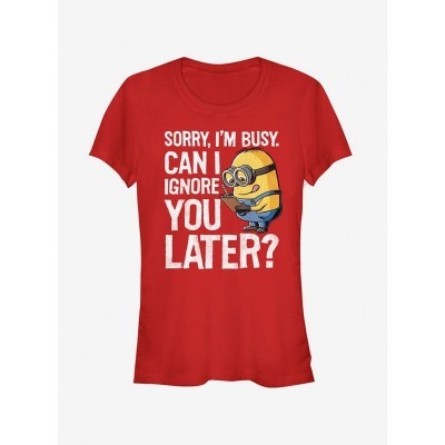 Minion "Ignore You Later" Girls T-Shirt in Red