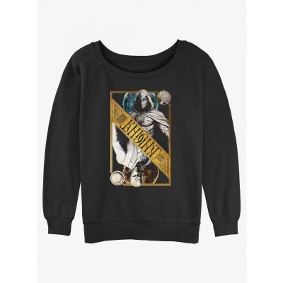 Marvel Moon Knight Graphic Slouchy Sweatshirt for Girls - Black