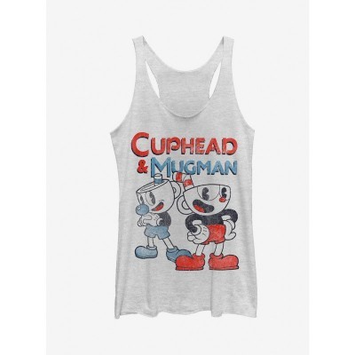 Cuphead & Mugman Girls Tank Top - White