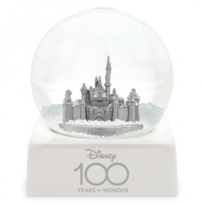 Sleeping Beauty Castle Platinum Snowglobe - Disneyland 100th Anniversary Souvenir