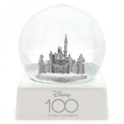 Sleeping Beauty Castle Platinum Snowglobe - Disneyland 100th Anniversary Souvenir