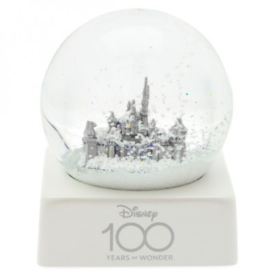 Sleeping Beauty Castle Platinum Snowglobe - Disneyland 100th Anniversary Souvenir
