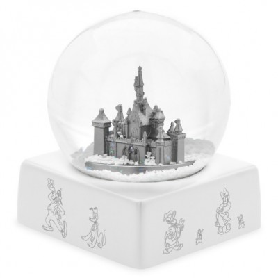 Sleeping Beauty Castle Platinum Snowglobe - Disneyland 100th Anniversary Souvenir