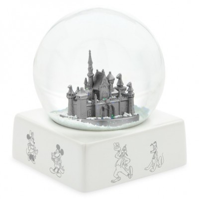 Sleeping Beauty Castle Platinum Snowglobe - Disneyland 100th Anniversary Souvenir