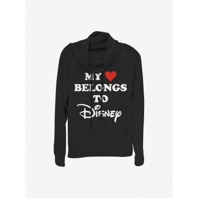 Disney Girls Lightweight Cowl Neck Sweatshirt - Black
