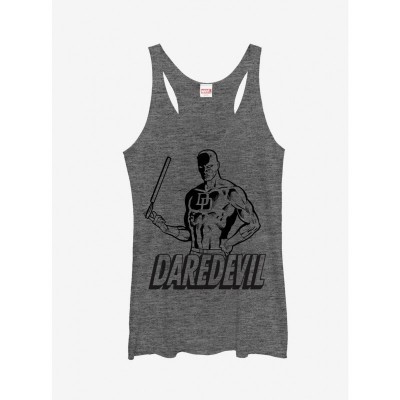 Marvel Daredevil Heather Gray Girls Racerback Tank Top