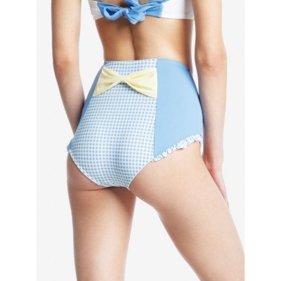 Cinnamoroll Blue Gingham High-Waist Swim Shorts for Girls