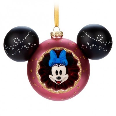Minnie Mouse Sunburst Ball Ornament with Glitter Stars