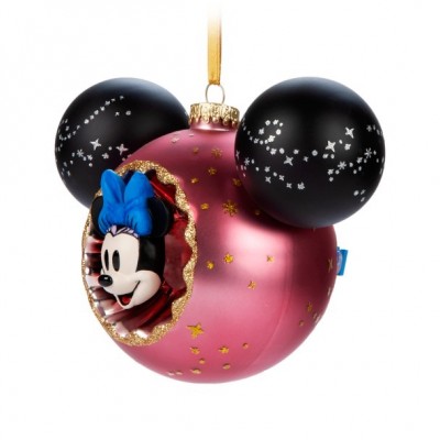Minnie Mouse Sunburst Ball Ornament with Glitter Stars