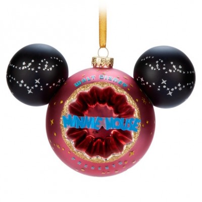 Minnie Mouse Sunburst Ball Ornament with Glitter Stars
