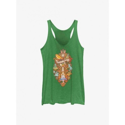 Disney Mad Hatter's Tea Party Girls Green Tank Top
