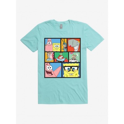 SpongeBob SquarePants Graphic Tee - Blue Cotton Men's Size