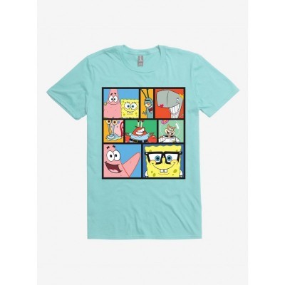 SpongeBob SquarePants Graphic Tee - Blue Cotton Men's Size