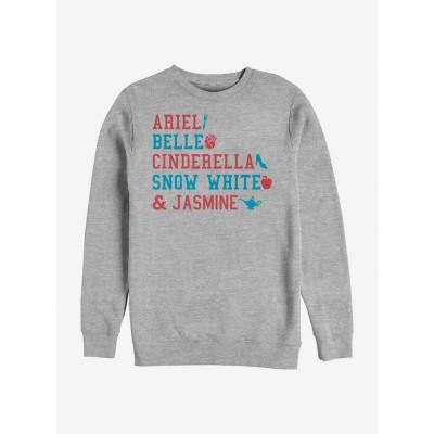 Disney Stacked Names Crewneck Sweatshirt for Men - Grey