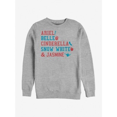 Disney Stacked Names Crewneck Sweatshirt for Men - Grey