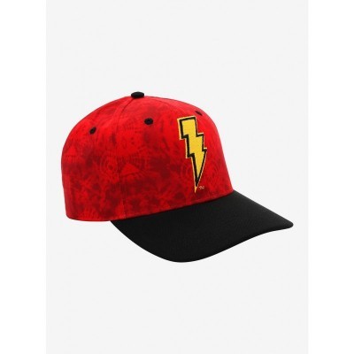 Shazam Lightning Bolt Red Wash Snapback Hat