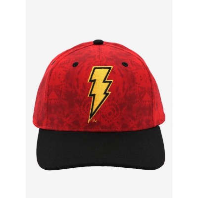 Shazam Lightning Bolt Red Wash Snapback Hat