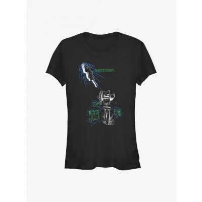 Minecraft Skeleton Shot T-Shirt for Girls - Black