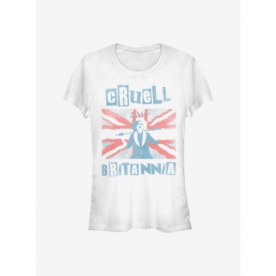 Disney Cruella Britannia Girls Lightweight T-Shirt - White