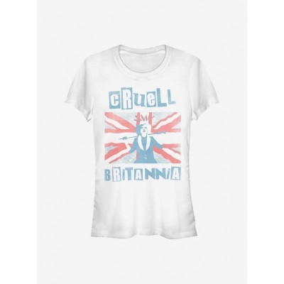 Disney Cruella Britannia Girls Lightweight T-Shirt - White