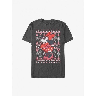 Disney Grey Mickey Mouse Minnie Soft Christmas T-Shirt for Men