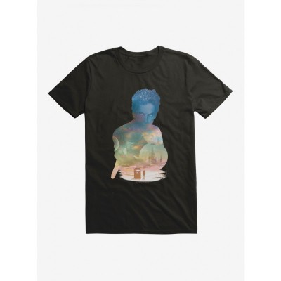 Doctor Who 12th Doctor TARDIS Sunset Unisex T-Shirt - Black