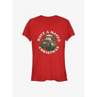 Disney Pixar Cars Mater's Red Christmas Tee for Girls