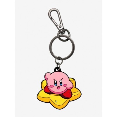 Kirby Star Rubber Keychain - Gunmetal Tone for Fans