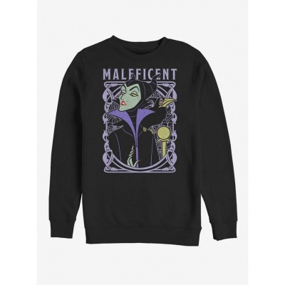 Disney Maleficent Men's Cotton Blend Crew Sweatshirt - Black