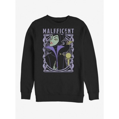 Disney Maleficent Men's Cotton Blend Crew Sweatshirt - Black
