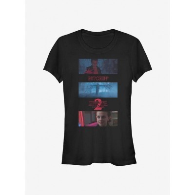 Stranger Things Photo Story T-Shirt for Girls - Black