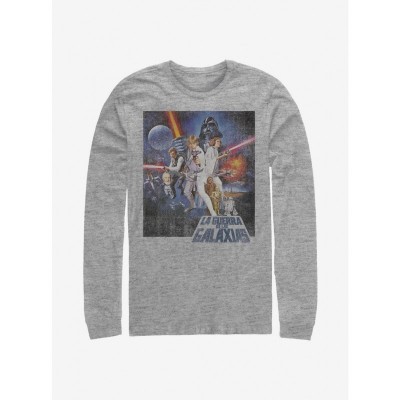Star Wars A New Hope Long Sleeve T-Shirt - Grey Men's Vintage Poster Tee
