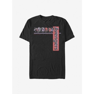 Marvel Heroes Avenger Figure T-Shirt - Black Men's Size