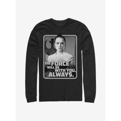 Star Wars Inspired Rey Skywalker Long Sleeve Black Tee for Men