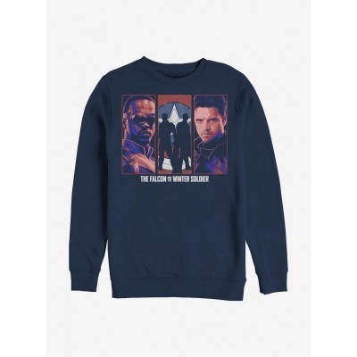 Marvel Falcon Winter Soldier Men's Crewneck Sweatshirt - Blue