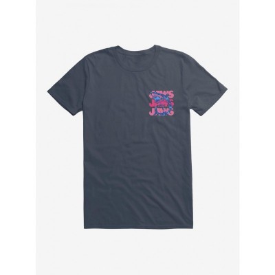 Jaws Pink Lightweight Cotton T-Shirt for Men