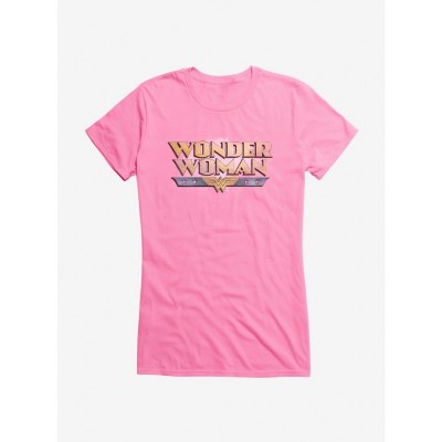 DC Comics Wonder Woman Bold Logo Lightweight Cotton Girls T-Shirt