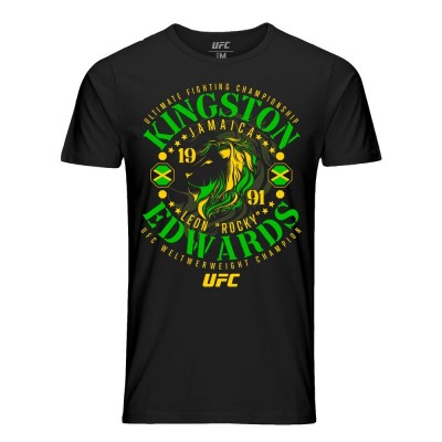 Men's Official UFC Leon Edwards "Rocky" Black T-Shirt